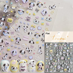 Cute Bear Star Dog Bowknot Love Heart Good Night Bone Bread Flower Self Adhesive Nail Art Decorations Stickers Manicure Decals (Online Order Only)