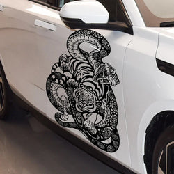 Anime Detachment Car Stickers Tiger And Snake Body Big Picture Decoration Movement Style Die Cutting Waterproof PVC Vinyl Decals (ONLINE ORDER ONLY)