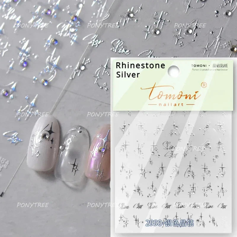 Hollow Out Black Gold Star Starburst Round Dot Night-time Tiny Spot Self Adhesive Nail Art Stickers Manicure Decals Wholesale (ONLINE ORDER ONLY)