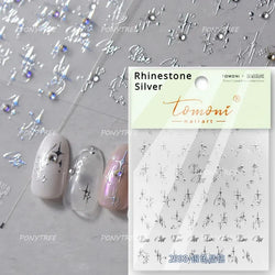 Hollow Out Black Gold Star Starburst Round Dot Night-time Tiny Spot Self Adhesive Nail Art Stickers Manicure Decals Wholesale (ONLINE ORDER ONLY)