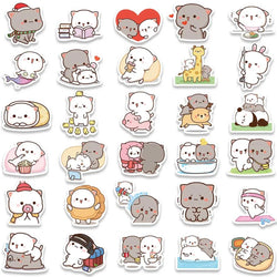 10/60pcs Kawaii Cat Meme Cartoon Stickers DIY Kids Scrapbook Notebook Phone Laptop Fridge Guitar Luggage Sticker Toy (ONLINE ORDER ONLY)