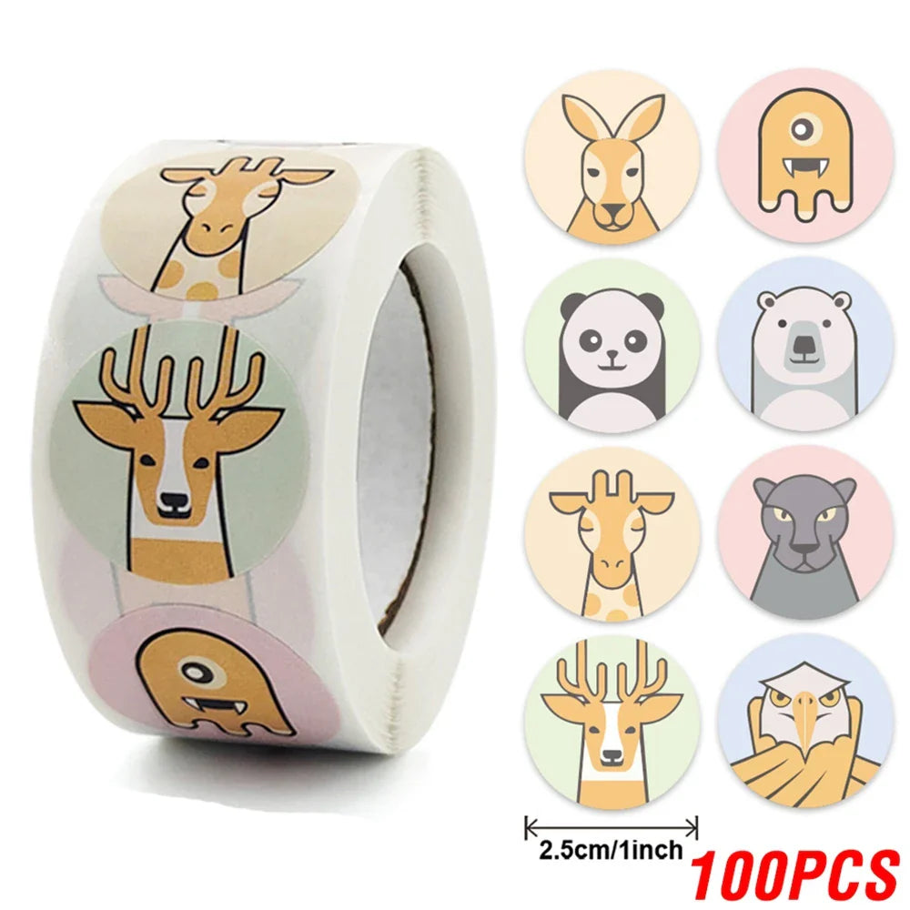100-500PCS Children's Cartoon Stickers Little Dinosaur Pattern Kids Stationery Supplies School Teacher Supplies Reward Stickers (Online Order Only)