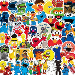 50pcs Sesame Street Stickers for Luggage, Water Bottles, Phones, Laptops, Scooters, and More (ONLINE ORDER ONLY)