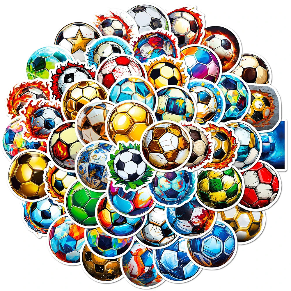 10/30/50pcs Sports Contest Soccer Football Graffiti Stickers Decals DIY Skateboard Laptop Phone Car Waterproof Sticker Kids Toys (ONLINE ORDER ONLY)