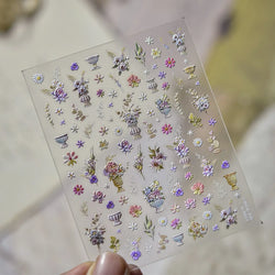 Angel Bowknot Stone Statue Vintage Photo Frame Flower Bed Bouquet Garden Rose Crown Adhesive Nail Art Stickers Manicure Decals (ONLINE ORDER ONLY)