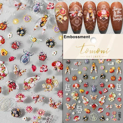 Dark Sword Coiled Snake Cross Butterfly Wing Starburst Starlight Gothic Reptile Animals Nail Art Sticker Festival Manicure Decal (ONLINE ORDER ONLY)