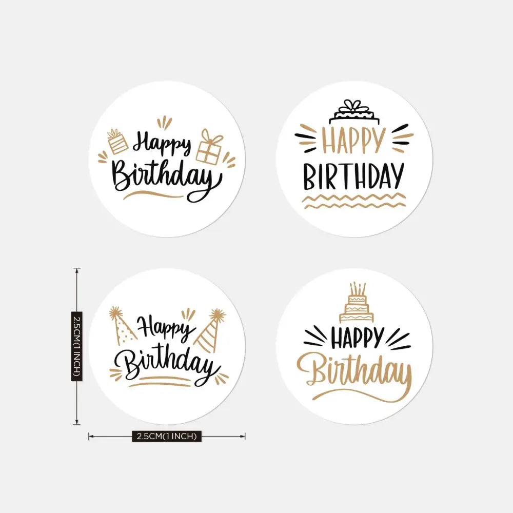 100-500pcs Cute Happy birthday Stickers for Gift Wrapping Decoration Envelope Sealing Label Kids toys Stationery Stickers 1inch (ONLINE ORDER ONLY)