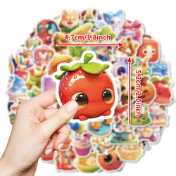 10/30/50PCS Kawaii Animal Stickers Cute Cartoon Food Graffiti Sticker Luggage Laptop Guitar Bike Skateboard 3D Decals Kids Toy (Online Order Only)