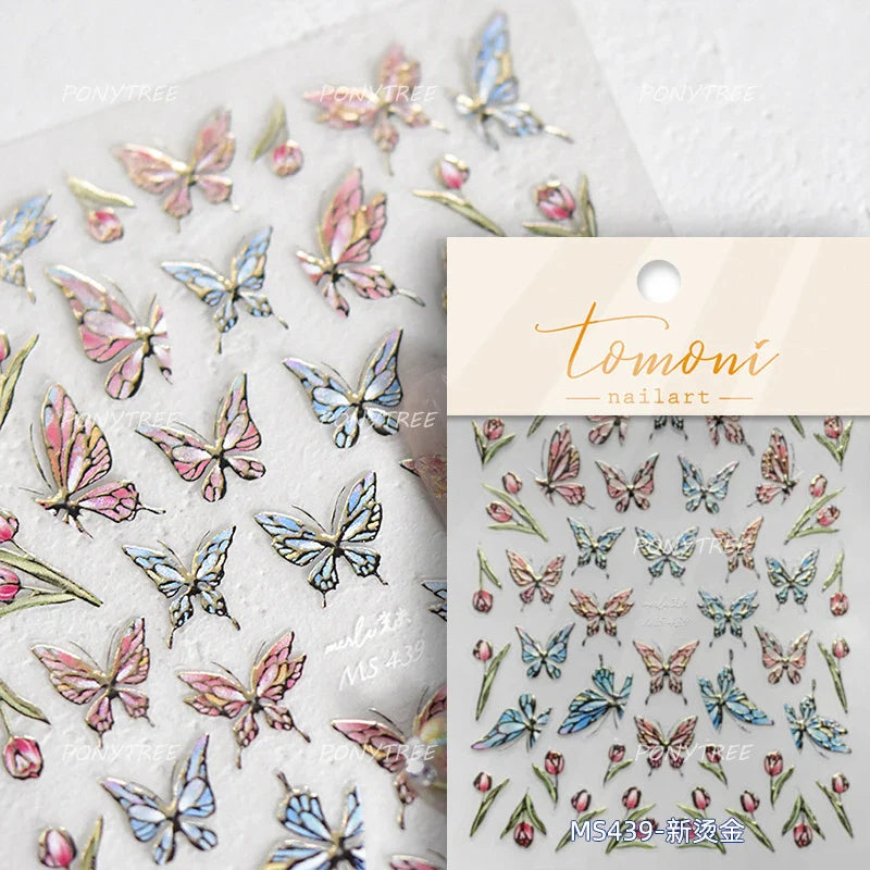 Colourful Butterfly Insect Animals Charming Jelly Special Workmanship 5D Soft Relief Adhesive Nail Art Stickers Manicure Decals (Online Order Only)