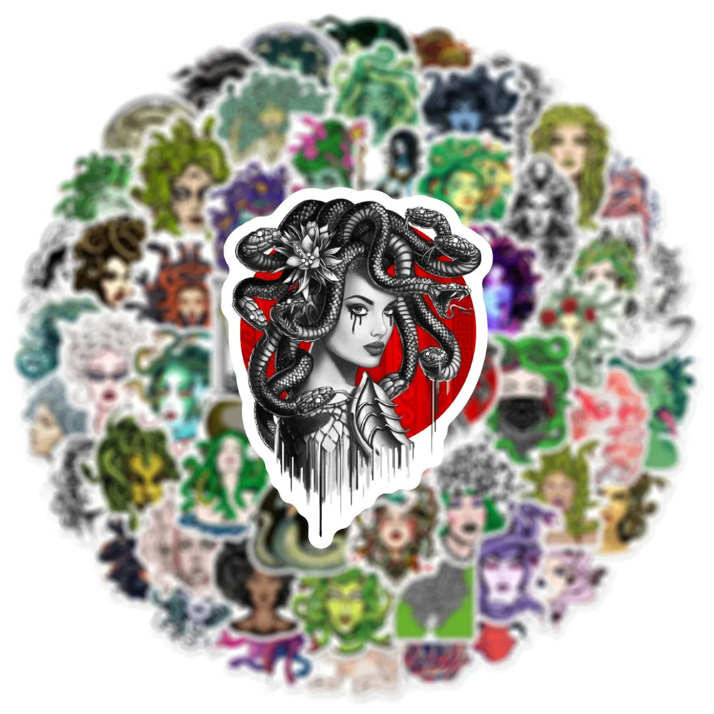 Greek Mythology Medusa Stickers 10/30/60PCS Laptop Luggage Skateboard Decals (Online Order Only)