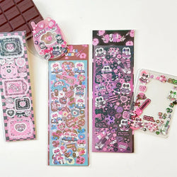 Korean ins Cute Punk Rock Bunny Stickers Hand Account Idol Card DIY Material Decorative Sticker Personalized Kawaii Stationery (Online Order Only)