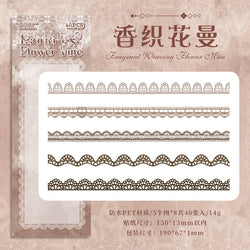 40pcs Cute Lace Stickers Aesthetic Scrapbooking Self-Adhesive Stationery (ONLINE ORDER ONLY)