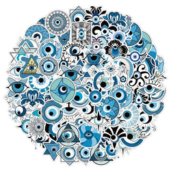 10/30/50pcs New Turkish Evil Eye Graffiti Stickers Skateboard Laptop Motorcycle Album Car Luggage Cool Waterproof Sticker Toy (ONLINE ORDER ONLY)