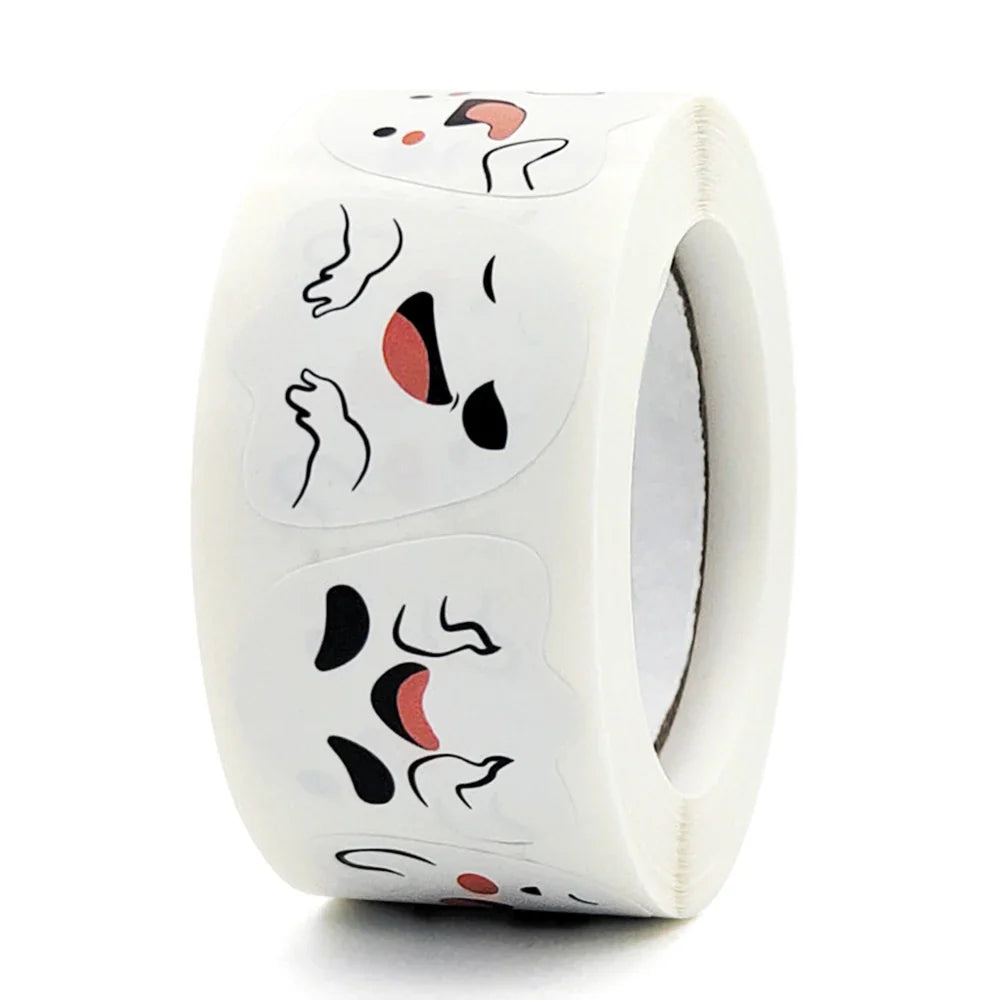 100-500pcs Halloween Sticker Ghost Labels Gift Candy Bags Seal Stickers Halloween DIY Package Paper Sticker Party Decoration (Online Order Only)