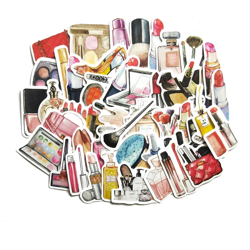 Watercolor Beauty Cosmetics Stickers for Notebook Planner Scrapbooking DIY (Online Order Only)