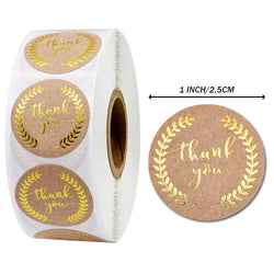 500pcs/roll Flowers Thank You Sticker Labels Round Reward Stickers Wedding Party Decor Envelope Seals Stickers Stationery (Online Order Only)