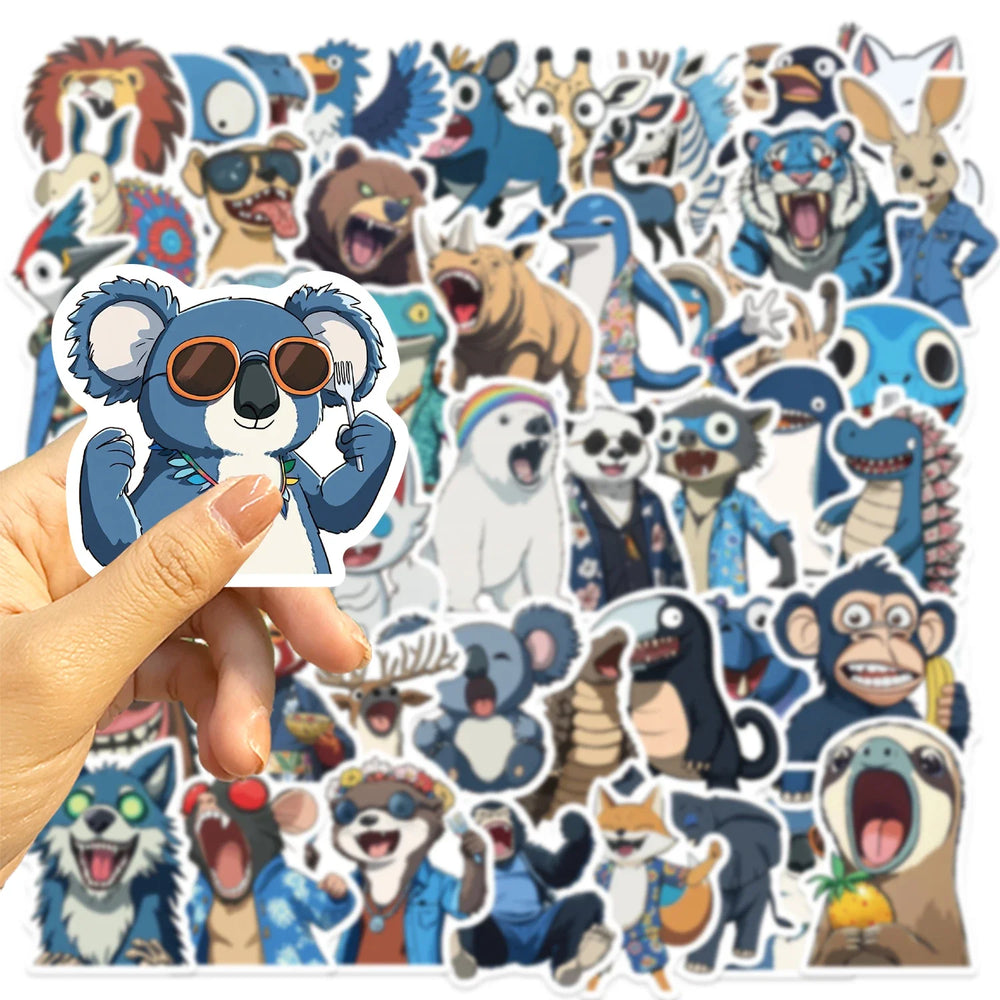 50pcs Animals Mixed Stickers Wolf Dog Bull and Bear Toy Scrapbook Diary Phone Laptop Guitar Waterproof Graffiti Decal (ONLINE ORDER ONLY)