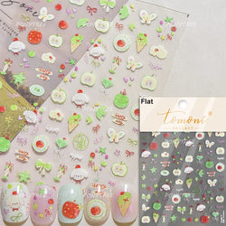 Cute Bear Star Dog Bowknot Love Heart Good Night Bone Bread Flower Self Adhesive Nail Art Decorations Stickers Manicure Decals (Online Order Only)