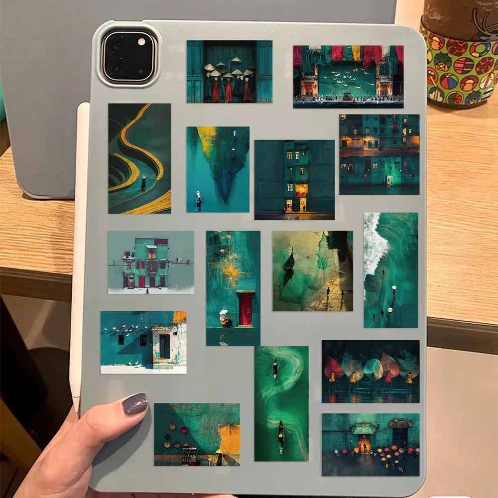 50PCS Green Summer Scenery in Vietnam Stickers Aesthetic DIY Laptop Phone Bottle Luggage Waterproof Graffiti Vinyl Sticker (ONLINE ORDER ONLY)