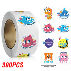 100-500pcs Children's Cartoon Animal Stickers Gift Packaging Sealing Label Kindergarten Little Red Flower Reward Stickers (ONLINE ORDER ONLY)