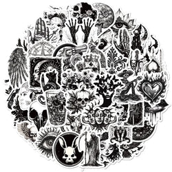 10/30/50PCS Gothic Skull Eyes Sticky PVC Sticker Aesthetic DIY Decoration Scrapbooking Hand Accounting Supplies for Kids (Online Order Only)