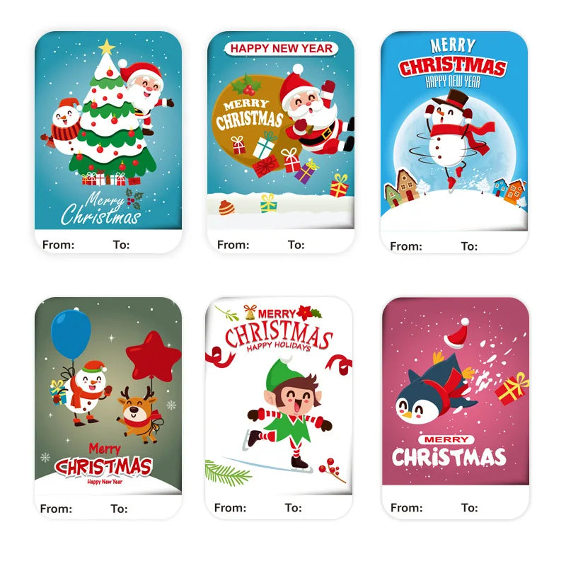 50-250Pcs Christmas Snowman Adhesive Labels Stickers Decoration Paper Scrapbooking Seal Thank You Stickers Stationery Supplies (Online Order Only)