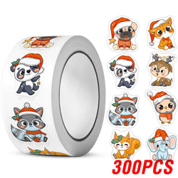 100-500pcs Heterotypic Christmas Themed Animals Stickers DlY Christmas Holiday Party Decoration Label Stationery Stickers (ONLINE ORDER ONLY)