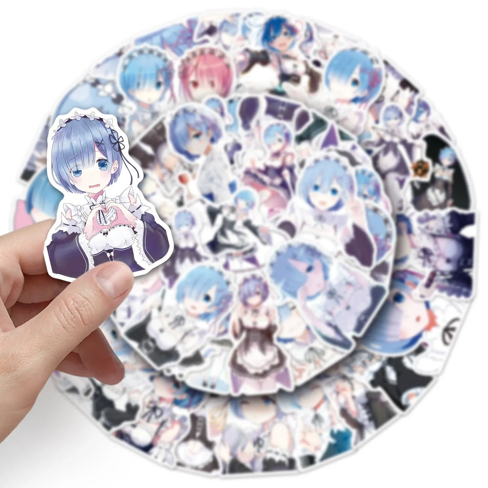 10/30/51PCS Re:Life in a different world from zero Stickers Rem Cartoon Sticker Laptop Phone Guitar Car Bike Skateboard Decals (Online Order Only)