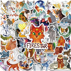 52PCS Cute Cartoon Warrior Cats Firestar Stickers for Laptop, Car, Phone, Kids (Online Order Only)