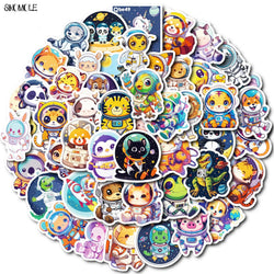 Cartoon Animal Astronaut Stickers for Kids - DIY, Phone, Laptop, Luggage, Skateboard Decals (Online Order Only)