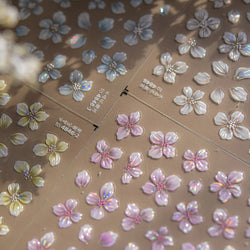 Vigour Crystal Flower Peach Blossom Garden Springtime Petal Self Adhesive Nail Art Stickers Chic Jelly Rhinestone Manicure Decal (ONLINE ORDER ONLY)