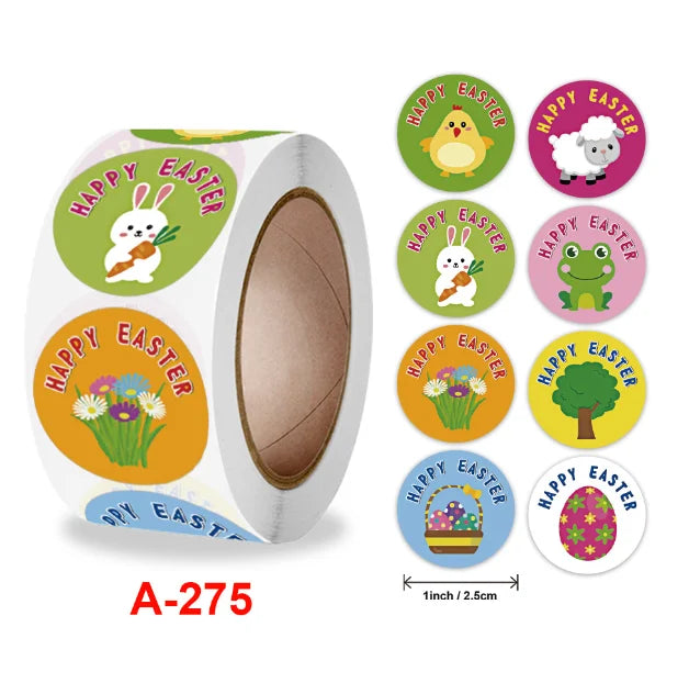 500Pcs Children's Cartoon Animal Stickers Baby Stickers Kindergarten Inspirational Little Red Flower Reward Roll Stickers (Online Order Only)