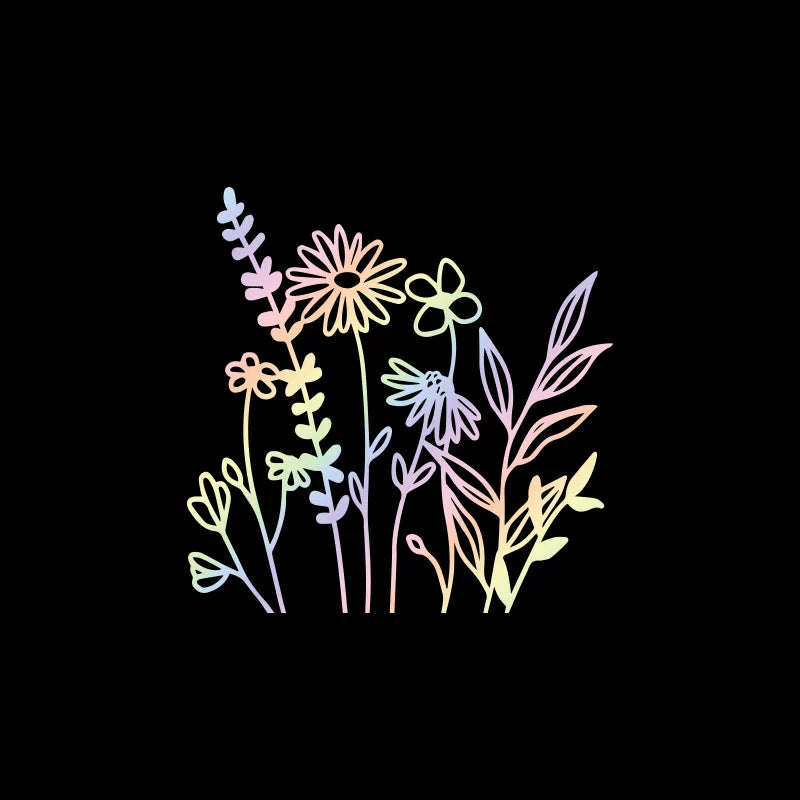 Wildflower Car Stickers Decoration Bumper Rear Window Fashion Stickers Plant Lover Creative Sport PVC Vinyl Decals (ONLINE ORDER ONLY)