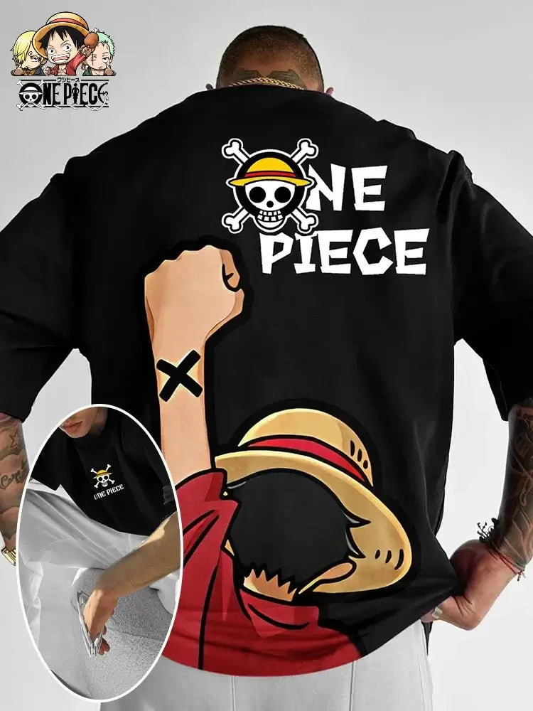 One Piece Graphic T-Shirt: Luffy & Zoro Oversized Streetwear (ONLINE ORDER ONLY)