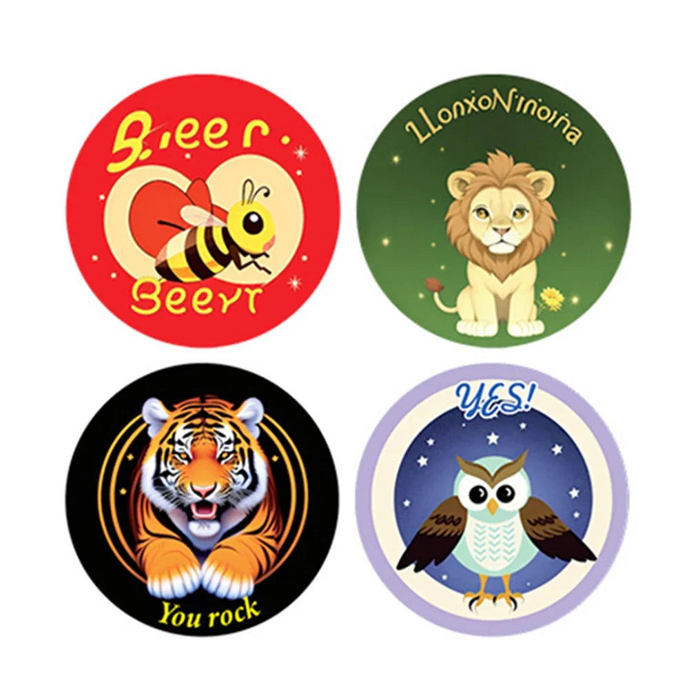 100-500pcs Cute Cartoon Animal Stickers 1inch Reward Sticker for Gift Wrapping Decor Envelope Sealing Labels Stationery Stickers (ONLINE ORDER ONLY)