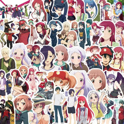 50pcs Hataraku Maou-sama Anime Stickers for Laptop, Phone, Car, Scooter, and More (Online Order Only)