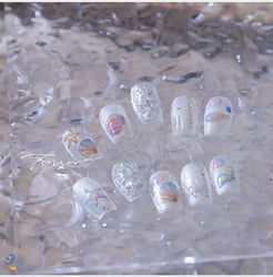 Conch Starfish Shell Beach Fish Star Ocean Colorful Water Bubbles Summer Delicate Self Adhesive Nail Art Stickers Manicure Decal (ONLINE ORDER ONLY)