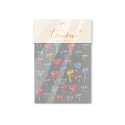 Chic Shiny Bowknot Colorful Ribbon Stars Heart Butterfly Flower Delicate Romantic Nail Art Stickers Decoration Manicure Decals (Online Order Only)