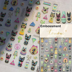 Dark Sword Coiled Snake Cross Butterfly Wing Starburst Starlight Gothic Reptile Animals Nail Art Sticker Festival Manicure Decal (ONLINE ORDER ONLY)