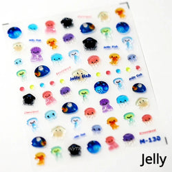 Conch Starfish Shell Beach Fish Star Ocean Colorful Water Bubbles Summer Delicate Self Adhesive Nail Art Stickers Manicure Decal (ONLINE ORDER ONLY)