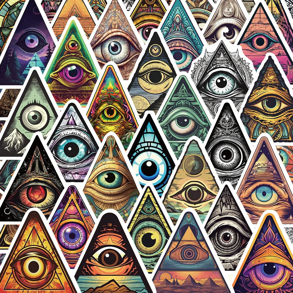 Cool Eye Graffiti Stickers 10/30/50pcs - Evil Eye Decals for Phone, Notebook, Motorcycle, Fridge, Helmet, Kids Toy (Online Order Only)