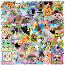 50PCS Animal PVC Stickers Aesthetic Scrapbooking Stationery Supplies (Online Order Only)