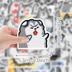 10/30/50PCS Silly Husky Stickers Cute Dog Meme Graffiti Toy Cartoon DIY Decoration Laptop Phone Guitar Car Bike Skateboard Decal (ONLINE ORDER ONLY)