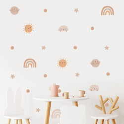 Boho Watercolor Rainbow Sun Nursery Wall Decals Kids Room Decor (ONLINE ORDER ONLY)