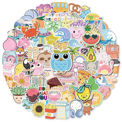 10/30/50/100PCS VSCO Cartoon Stickers For Girls Cute Decals DIY Notebook Phone Motorcycle Bicycle Laptop Suitable Trendy Sticker (Online Order Only)