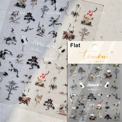 Vigorous Pink Orchid Cymbidium Antique Fragrant Thoroughwort Grass Butterfly Adhesive Nail Art Sticker Plant 3D Manicure Decals (ONLINE ORDER ONLY)