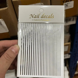 1Pc Laser Silver Gold Lines Stripe Nail Sticker Metal Strip Luxury Nails Slider Self Adhesive Slider Papers Transfer Stickers *& (Online Order Only)