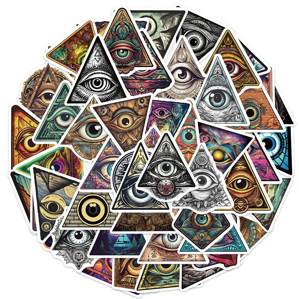 Eye of Providence Stickers 10/30/50PCS for Phone Laptop Luggage Skateboard Graffiti Kids Gift (Online Order Only)