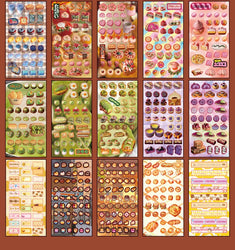 25 Pages Ins Retro Cute Food Cake Decorative Stickers Book Scrapbooking Phone Case DIY Journal Collage Material Sticker Gift (ONLINE ORDER ONLY)