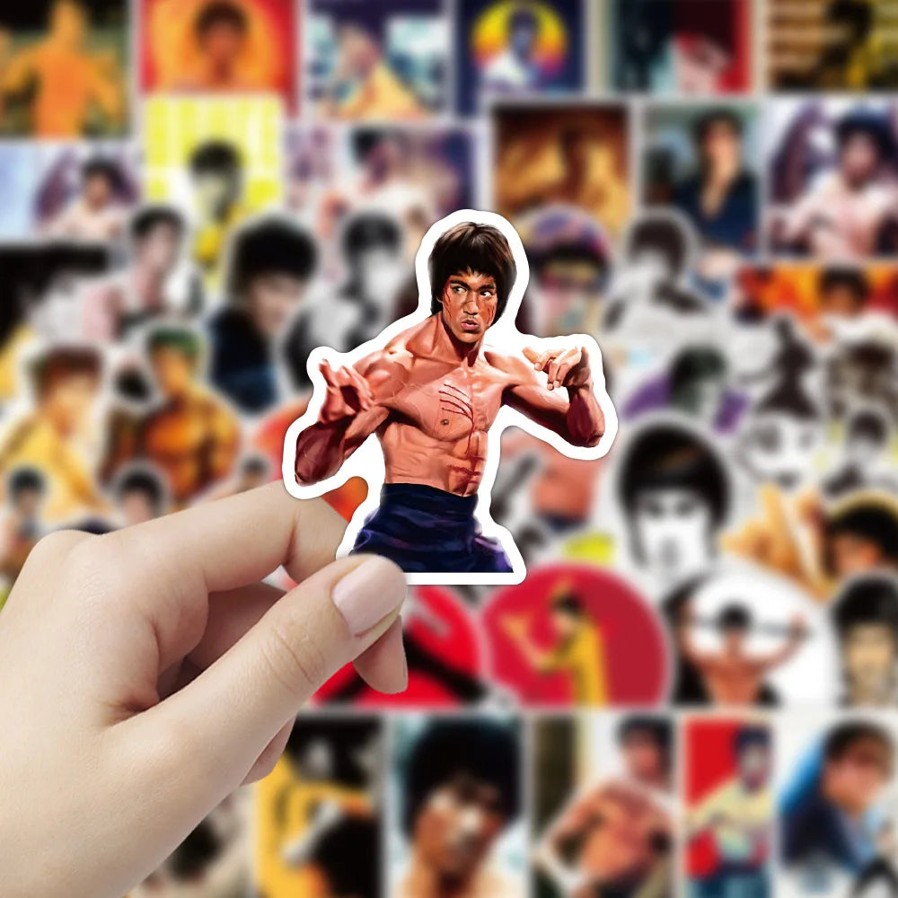 10/50pcs Funny li xiaolong China Kung Fu Sticker For Laptop Phone Luggage Funny Graffiti Decal DIY Toy Waterproof Stickers (Online Order Only)